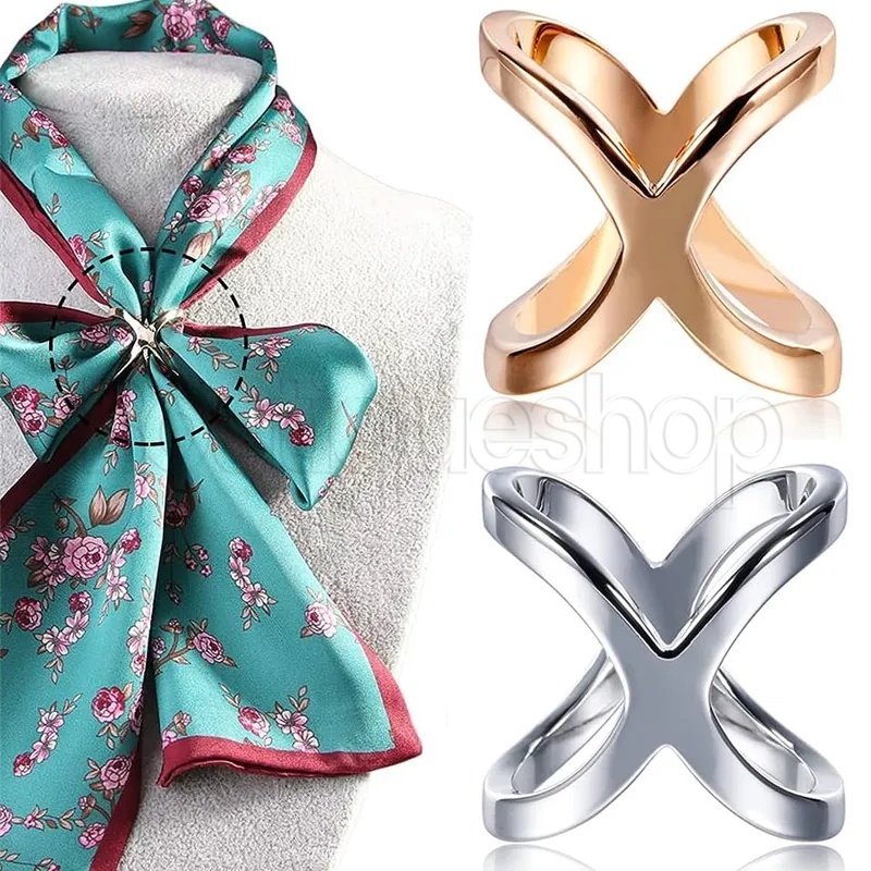 [Đặc Biệt] Khóa Cài Khăn Quàng Cổ Lụa / Kẹp Chéo Rỗng / Kẹp Kim Loại Hình Chữ x Sáng Tạo / Giá Đỡ Khăn Quàng Cổ / Khăn Choàng Thời Trang