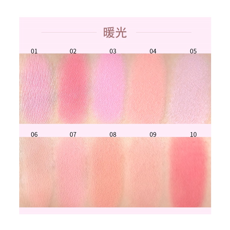 Flortte Phấn Má Hồng Trang Điểm Bắt Sáng Màu nude Tự Nhiên