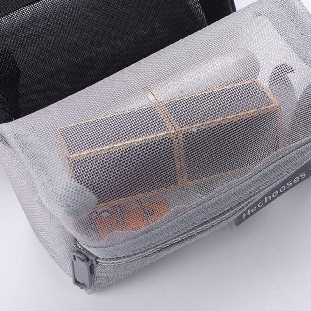 Túi lưu trữ lưới vuông SNUGHOUSE, Ví đựng tiền xu có dây kéo Mini thoáng khí nhẹ, Văn phòng phẩm dung tích lớn di động