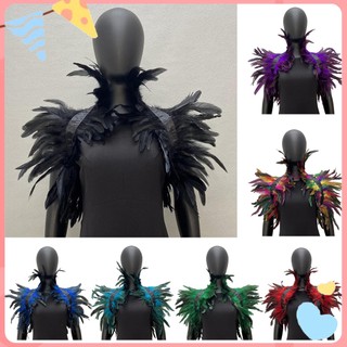 [TS] Khăn choàng lông vũ Khăn choàng vai quấn mũi mềm mại có thể điều chỉnh cổ điển Gothic cổ điển Cosplay Đảng Hiệu suất sân khấu Cơ thể Cổ áo giả Trang phục vũ công