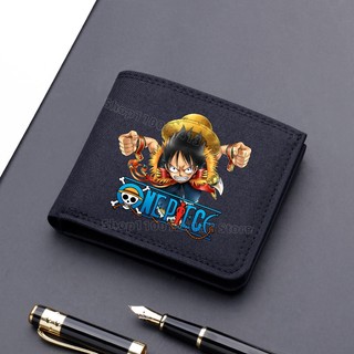 Ví Đựng Tiền Xu / Thẻ Vải canvas Gập Gọn In Hoạt Hình one piece Dễ Thương Cho Bé