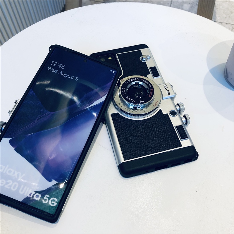 Retro Sang Trọng Sáng Tạo 3D Camera Đeo Ngang Cổ Dây Dành Cho Samsung Galaxy S26 S25 S24 Ultra S22 S23 Ultra S21 S22 Plus A35
