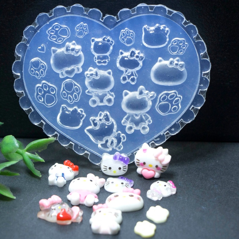 Wellb Silicone Móng Tay Khắc Khuôn Móng Tay Stencils Hình Mèo Dụng Cụ Làm Móng Tay Silicon Dập Móng Tay Nghệ Thuật Khuôn Silicon Thảm