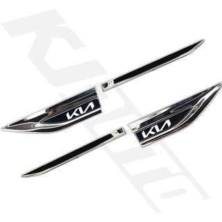 FENDER Miếng Dán logo 3d Bằng Thép Không Gỉ Trang Trí Cửa Xe Hơi kia gt line morning seltos k2 k3 k5 carens forte cerato soluto rio