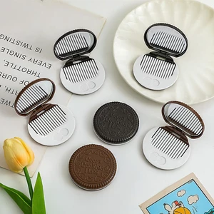 🍉Bộ gương kèm lược bánh quy độc đáo - Bộ gương hình bánh quy kèm lược GIOVA