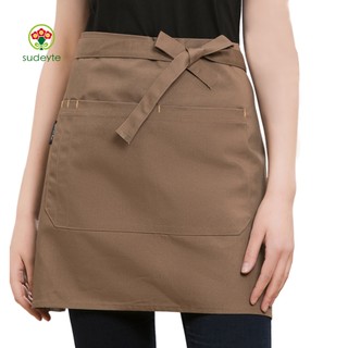 Sudyte Nửa Tạp Dề Có Túi Tạp Dề Nhà Bếp Chống Nước Chống Thấm Nước Ren-up Tạp Dề Ngắn Cho Nhà Hàng Và Cafe Tạp Dề Eo Đầu Bếp Unisex Chống Bỏ Túi Và Phong Cách
