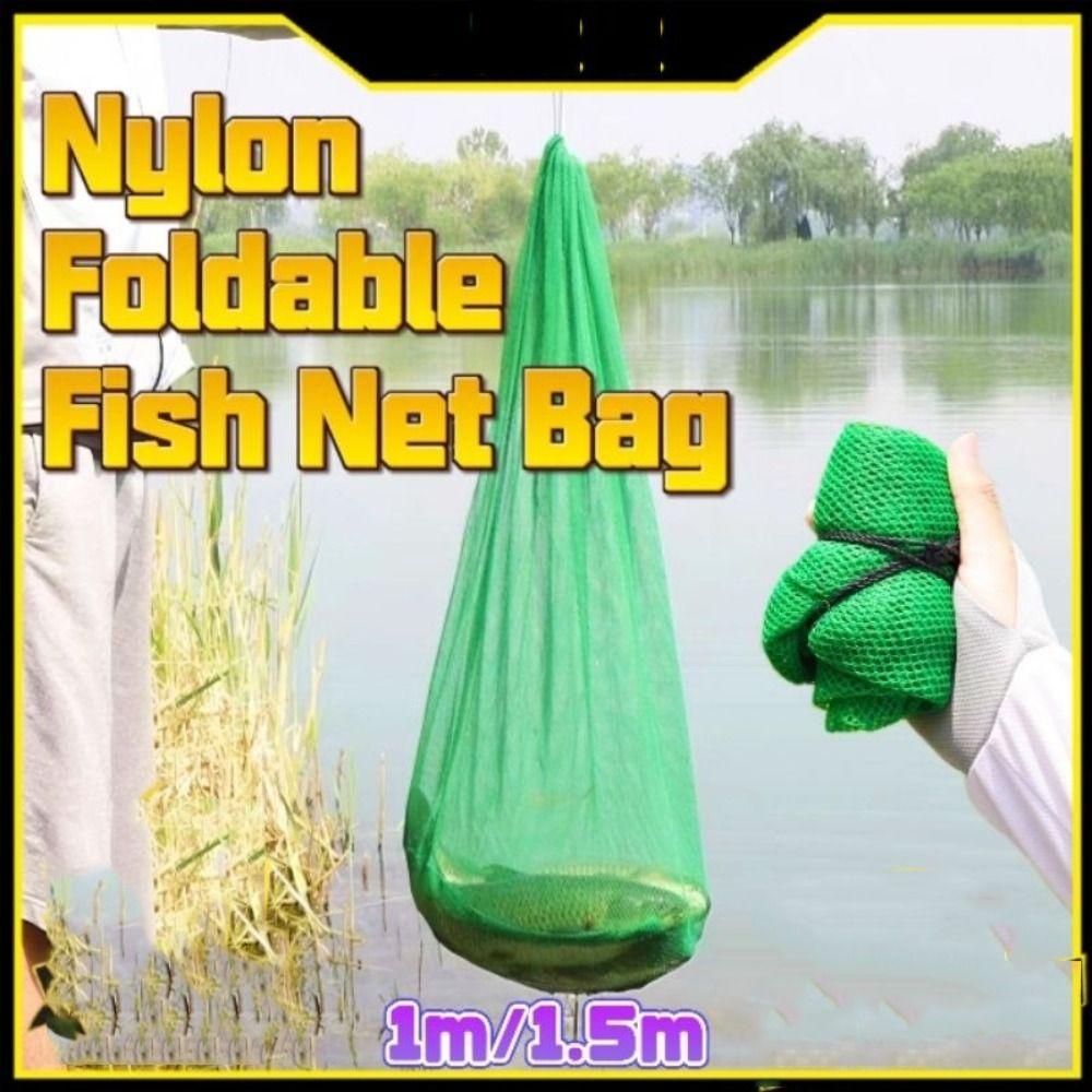 Túi Câu Cá ICUCKO, Lồng Cá Xanh Nylon Xanh, Dễ Dàng Mang Theo Sợi Có Thể Gập Lại Có Thể Gập Lại Câu Cá