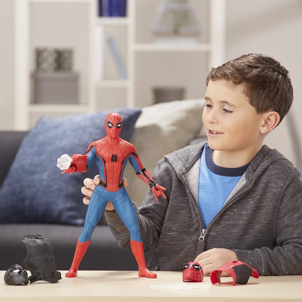 Spider man far from home deluxe 13-inch-scale Mô Hình Hành Động Bánh Răng Hành Động Với Âm Thanh fx, suit Nâng Cấp Và Phụ Kiện Nổ web