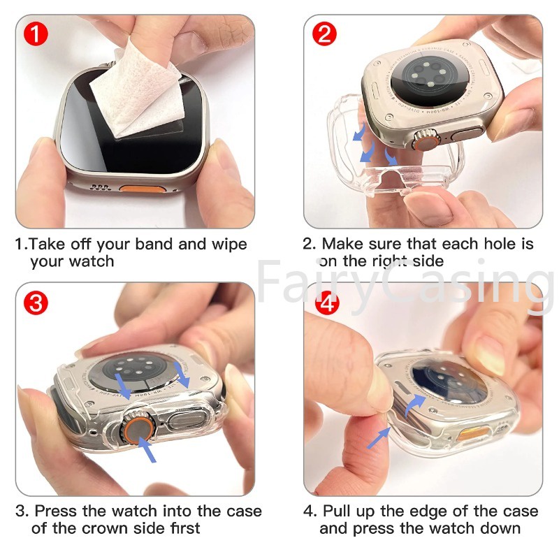 Ốp Trong SuốT BảO Vệ MàN HìNh Cho ĐồNg Hồ Apple Watch Ultra 2 49MM Series 9 41mm 45mm 8 7 SE 6 5 4 3 2 44MM 40MM 42mm 38mm