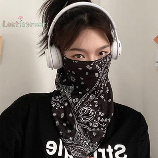 Lostcorner mặt nạ chống nắng tai bảo vệ cổ nửa mặt, lụa băng, chống tia UV, lái xe mùa hè