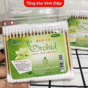 Tăm Bông Cán Gỗ Orchid Người Lớn và Trẻ em Xuất Hàn 100 que - Tổng Kho Vinh Diệp