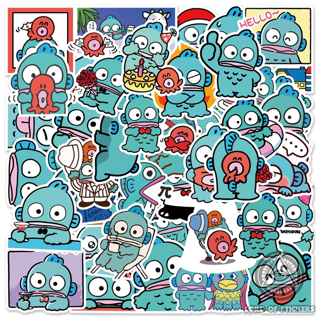 Set 50 Nhãn Dán Hangyodon Sticker Nhân Vật Hoạt Hình Cá Cute Chống Thấm ...