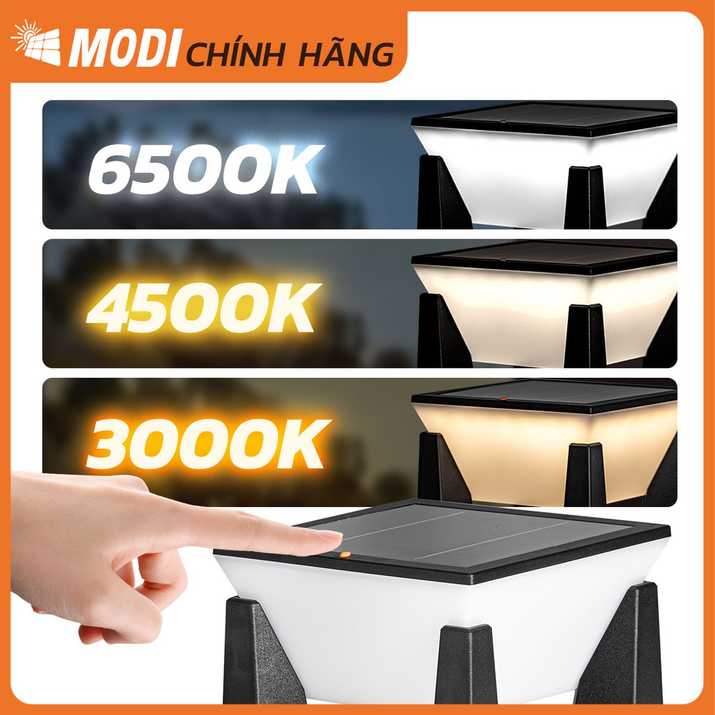 Ảnh Đèn Trụ Cổng Năng Lượng Mặt Trời MODI SOLAR, Đèn LED Hàng Rào Sân Vườn Ngoài Trời Chống Nước 4