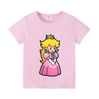 Áo Thun Tay Ngắn In Hình mario Dễ Thương Cho Bé