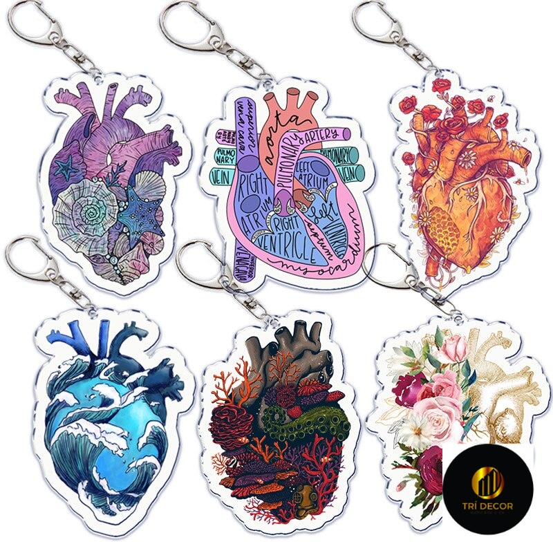 Móc khóa Heart of The Ocean Trái Tim Của Đại Dương Acrylic Móc Khóa Cho Túi Mặt Dây Chuyền Phụ Kiện hình Trái Tim