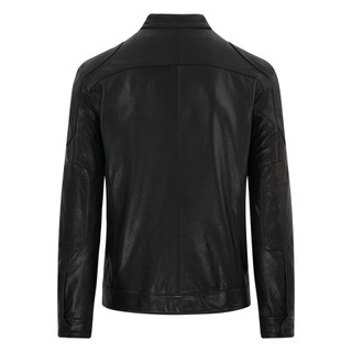 Áo khoác da nam, áo da thật Ftt Leather Racer Jacket túi hộp đắp vai màu đen da dê cao cấp mã AD306D
