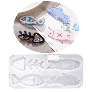 BTF Tóc Barrette Nhựa Dính Đúc Khuôn Nhựa Silicon Khuôn Silicon Trang Sức Khuôn Kẹp Tóc Barrettes Ma