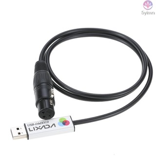 Lixada USB to DMX Interface Adapter LED DMX512 Computer PC Stage Lighting Controller Dimmer Cable for Theater Lighting Control