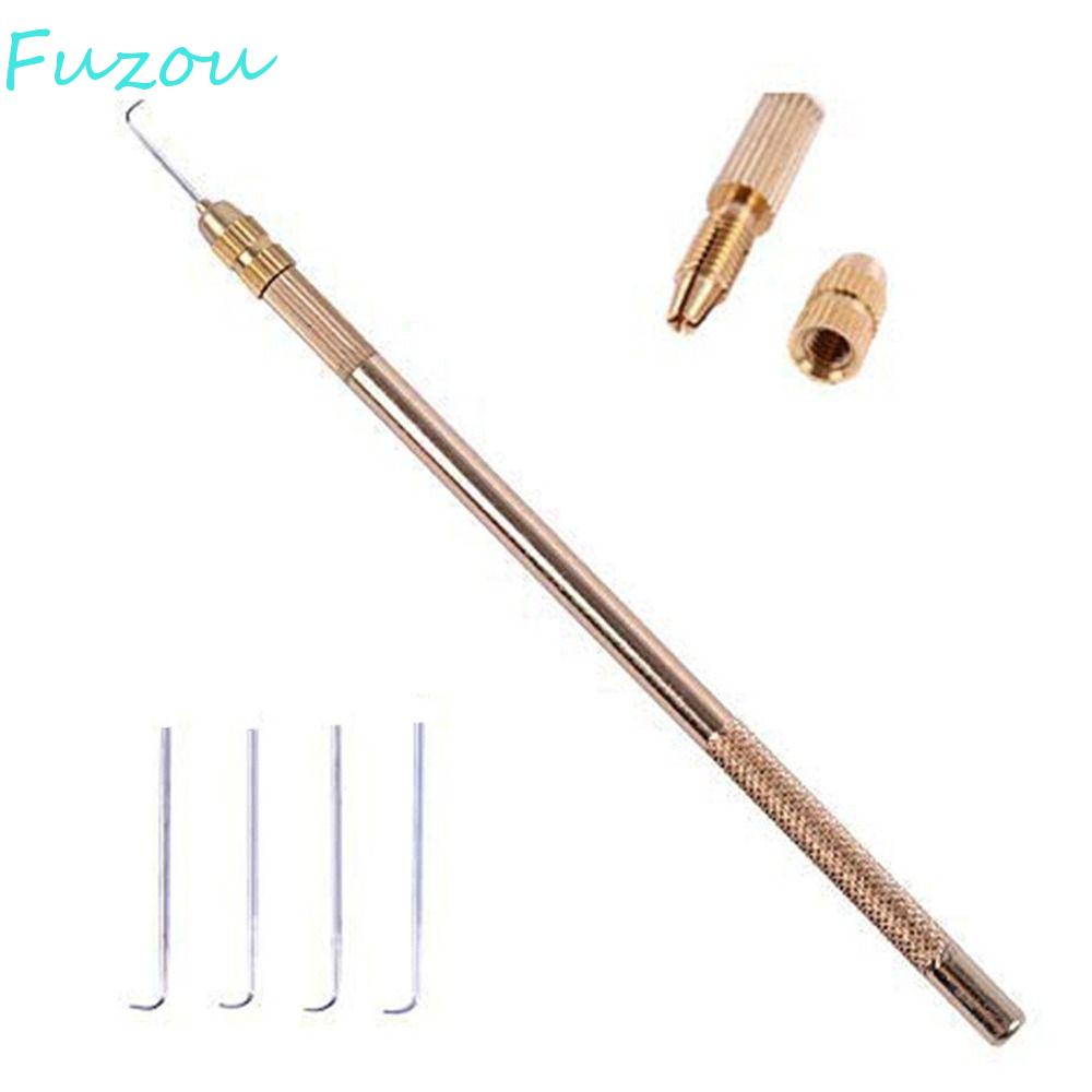FUJIOU 5 Cái / bộ Kim Thông Gió, Kim Tóc Giả Ren Tay Cầm Bằng Đồng Vàng, Làm Và Sửa Chữa Tóc Nối Dài Bền Đẹp Chắc Chắn Bộ Làm Tóc Giả DIY