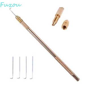 FUJIOU 5 Cái / bộ Kim Thông Gió, Kim Tóc Giả Ren Tay Cầm Bằng Đồng Vàng, Làm Và Sửa Chữa Tóc Nối Dài Bền Đẹp Chắc Chắn Bộ Làm Tóc Giả DIY