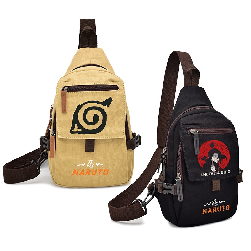 Gc2 One Piece Naruto Attack on Titan Phim hoạt hình anime túi ngực Vải nam đeo chéo Túi đeo chéo dung tích lớn túi thắt lưng thông thường