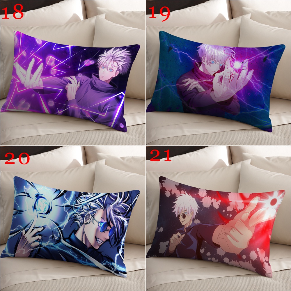 Satoru gojo Vỏ Gối polyester Hình Chữ Nhật In Hình anime jujutsu kaisen Một Mặt Trang Trí Nhà Cửa (Không Kèm Lõi)