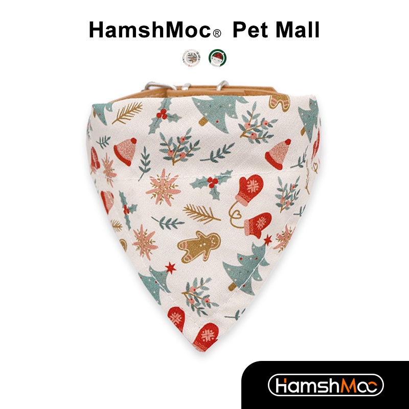 HamshMoc Giáng Sinh Thú Cưng Nhỏ Giọt Yếm Có Thể Điều Chỉnh Mềm Mèo Chó Khăn Cổ Thời Trang Có Thể Tháo Rời Cho Thú Cưng Phụ Kiện Trang Trí
