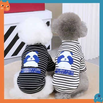 Mới Thú Cưng Gấu Trúc Áo Len Thú Cưng Quần Áo Quần Áo Chó Mèo Bông Quần Áo Mùa Đông Thú Cưng Sọc Áo Mèo Áo