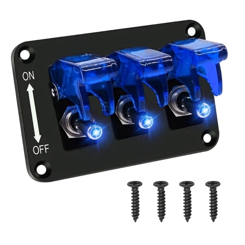 Kool 20A Cầu Chì 24V 12V Bảng Điều Khiển Công Tắc 3 Nút Bật Tắt Đèn Xe Tải Ô Tô
