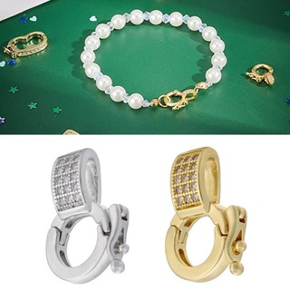 Jay Mặt dây chuyền có thể hoán đổi cho nhau Bail Clasp Kẻ sọc Zircon Shortener Khóa kết nối Trang sức Dangle Làm đồ dùng