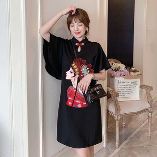 Đầm sườn xám phong cách Hanfu/Qipao cỡ từ M đến 5XL dành cho nữ