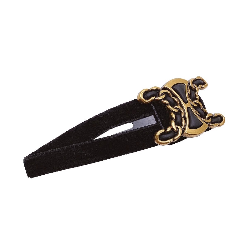 Kẹp Tóc Nhung Đen Phong Cách vintage Xinh Xắn Cho Nữ