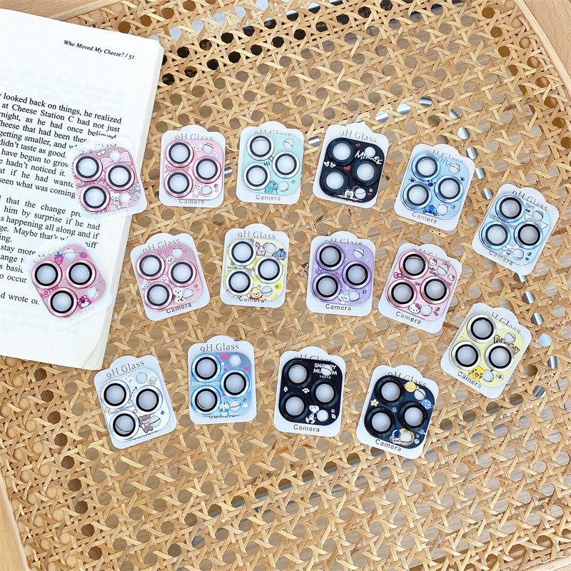 Bảo Vệ Camera Kính Kim Loại Ống Kính Máy Ảnh Cho iPhone 16 / 16 Pro / 16 Pro Max / 16 Plus Full Cover Lens iPhone16 Bảo Vệ Màn Hình Kính Cường Lực Hoạt Hình