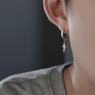 Khuyên tai nam hình ngôi sao chốt bấm tiện lợi cá tính Phụ nữ