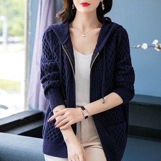 Áo Khoác cardigan Dệt Kim Dáng Rộng Thời Trang Thu Đông Cho Nữ