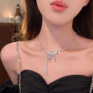 Dây Chuyền Kim Loại Mặt Hình Bướm Đính Đá Phong Cách Âu Mỹ Sang Trọng