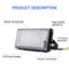 Đèn led Chiếu Sân Vườn 50w ac220v-240v ip65 Ánh Sáng Trắng / Xanh / Đỏ Chống Thấm Nước