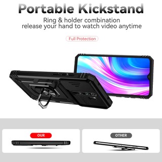 Ốp Điện Thoại Mỏng Có Giá Đỡ Dạng Trượt Bảo Vệ camera Cho redmi note 8 pro / 9s 9 pro max