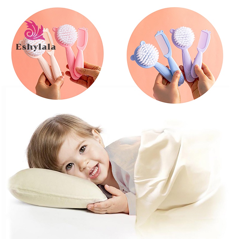 2 Chiếc Lược Chải Tóc Cho Bé Di Động Sơ Sinh Tập Đi Nylon Mềm Lược Massage Bộ Đồ Dùng Chăm Sóc Tóc Cho Bé [MỚI]