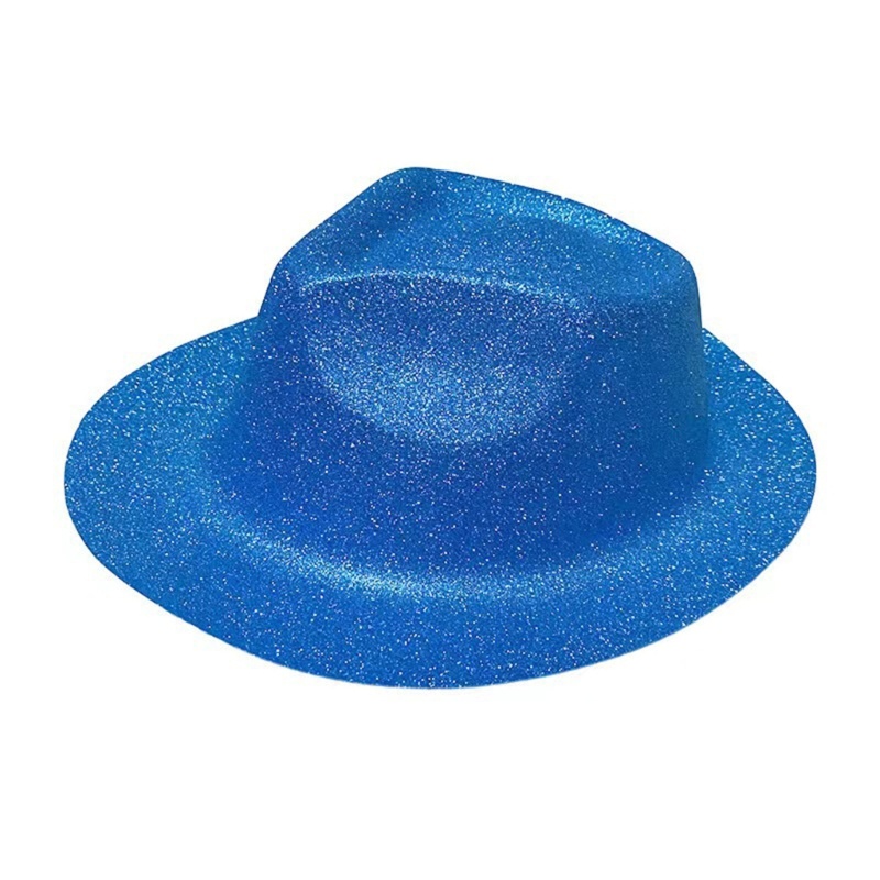 Mũ Fedora nhựa lấp lánh unisex cho người lớn, phong cách trilby - phụ kiện thời trang