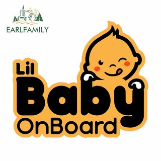 EARLFAMILY 13cm Bé Trên Tàu Dán Xe Hoạt Hình Anime Đề Can Bé Trong Xe Tạo Kiểu Kính Chắn Gió Phía Sau Thân Trang Trí JDM Chống Thấm Nước