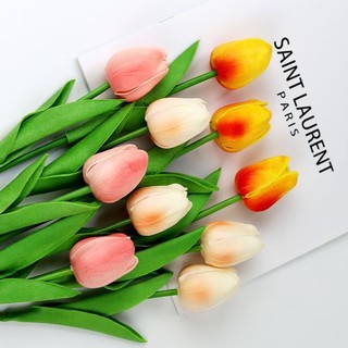 Mới 10 Bông Hoa Tulip giả chất liệu PU  Bunnies cao cấp Decor trang trí nhà cửa xinh xắn tự nhiên nhiều mẫu lưa chọn