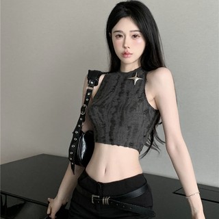 Áo Croptop Dệt Kim Không Tay Phong Cách Thời Trang Mùa Hè Hàng Mới Dành Cho Bạn Nữ