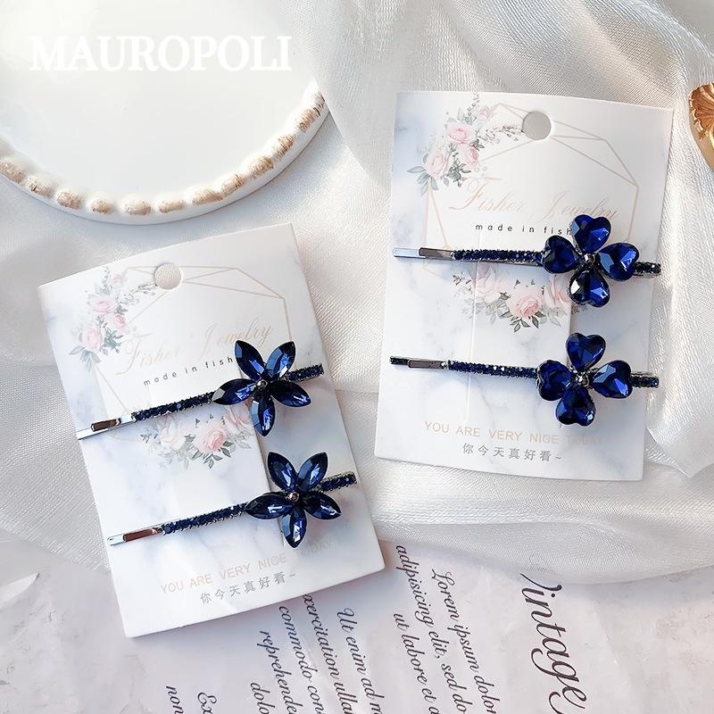 Mauropoli Kẹp Tóc Nữ Nhỏ Gãy Bên Kim Cương Giả Phẳng, Phong Cách Mới, Sẵn Sàng
