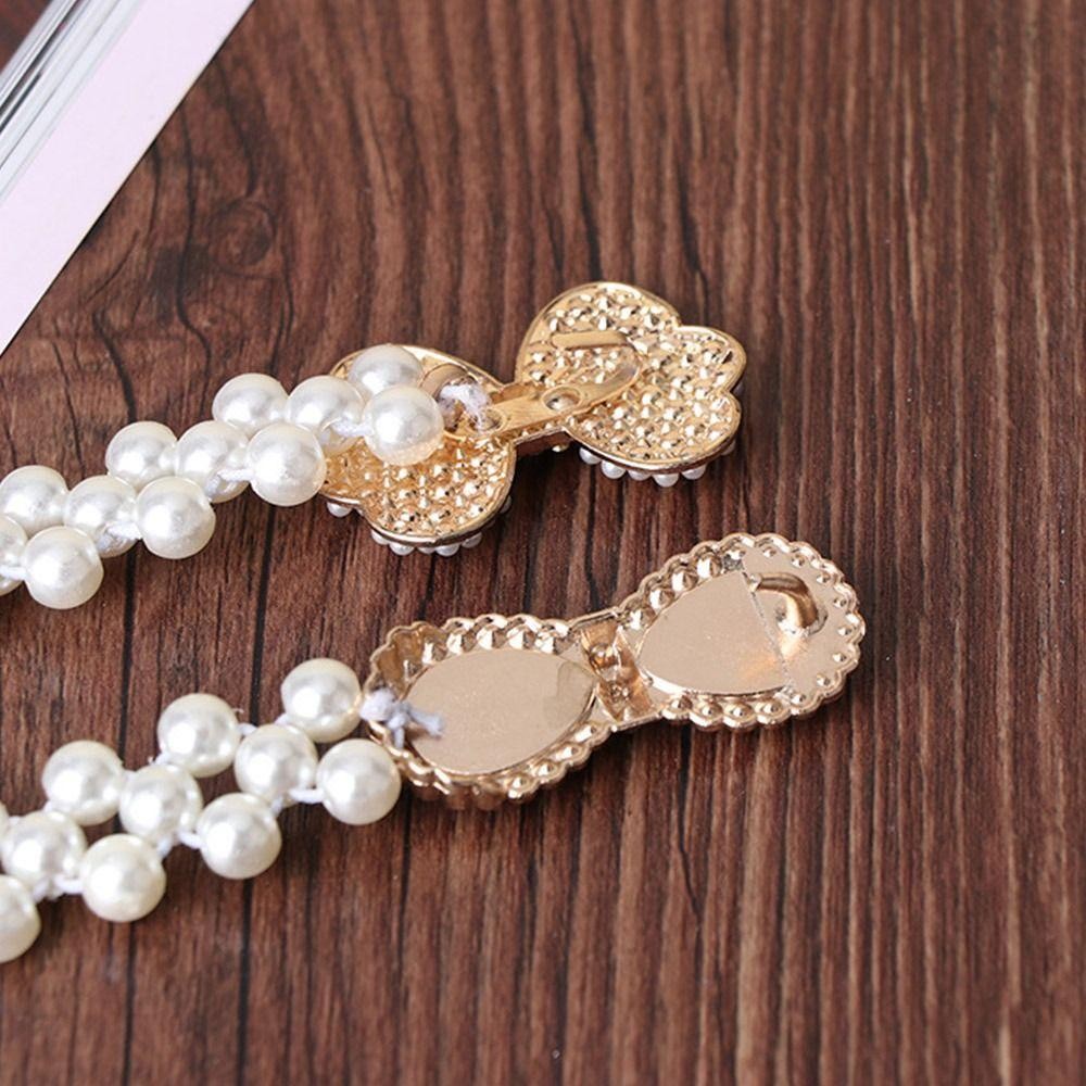 Dây thắt lưng MERIGGIARE có ngọc trai, Dây thắt lưng kim cương giả thanh lịch co giãn dành cho nữ, Dây rút mỏng đơn giản thời trang dành cho nữ