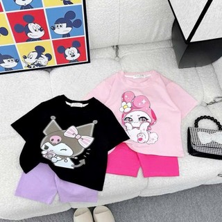 10-26kg Set áo kuromi và melody mix quần legging cho bé gái
