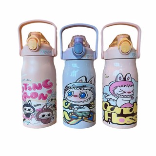 Bình Giữ Nhiệt Labubu Hót Trend 1000ml Có Quai Xách, bình đựng nước
