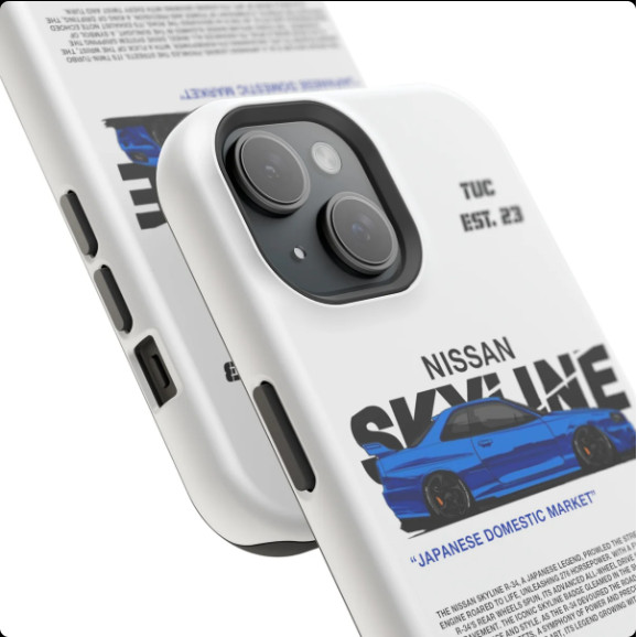 Ốp điện thoại NISSAN SKYLINE GTR R-34 cho iPhone17 16Pro 15ProMax 14Pro 13 12 XSMAX 13mini 2in1 Ốp lưng cứng bóng Samsung S24