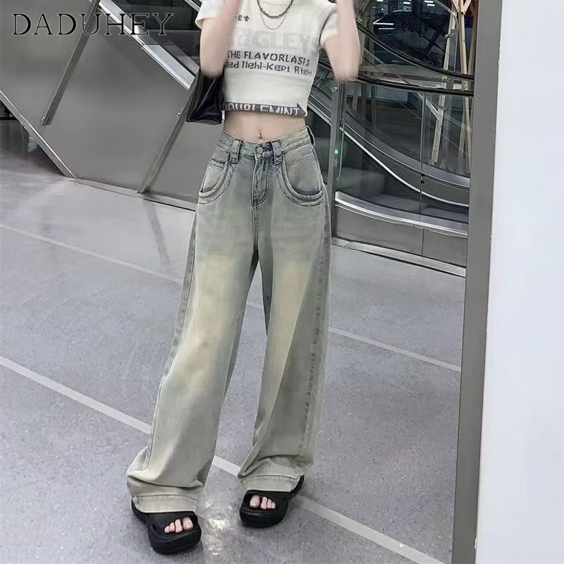 Ảnh Quần jeans DADUHEY lưng cao phong cách đường phố Mỹ cổ điển thời trang cao cấp 2