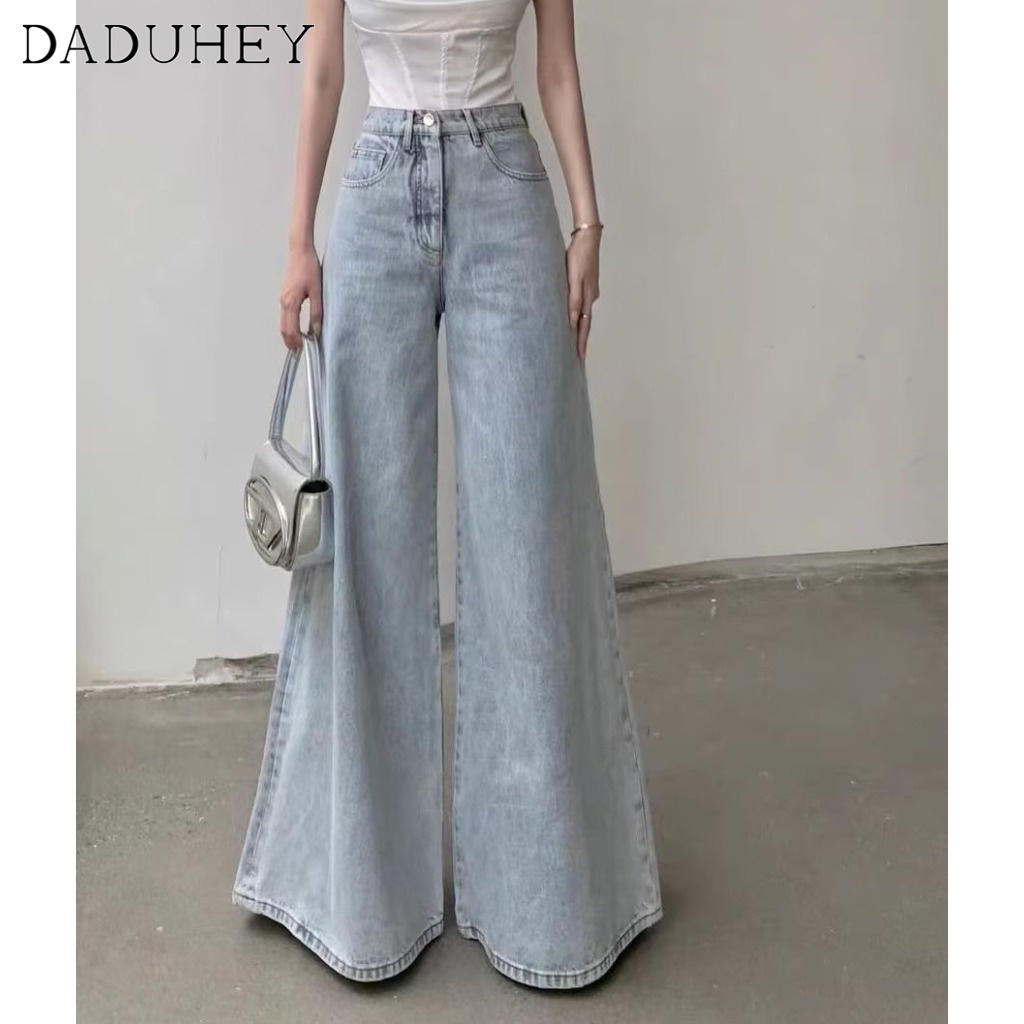 Ảnh Quần dài DADUHEY size lớn ống rộng thoải mái cạp cao thời trang retro đường phố cao cấp kiểu Mỹ 2